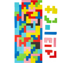 Puzzle multicolore formes géométrique en bois Tétris