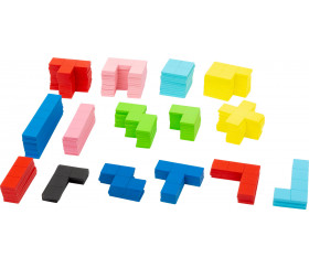 Puzzle multicolore formes géométrique en bois Tétris