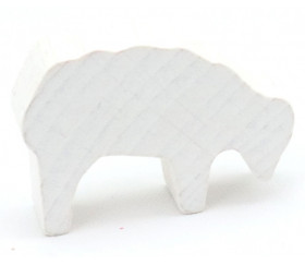 Pion mouton blanc 40x28x10 mm en bois pour jeu de société