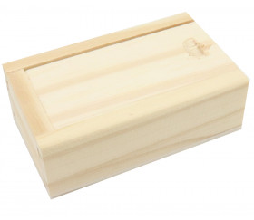 Mini coffret bois avec glissière pour accessoires jeux  8.3 x 5.1 x 2.7 cm