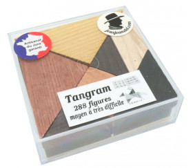 Tangram en bois 9.5 cm dans boite plastique