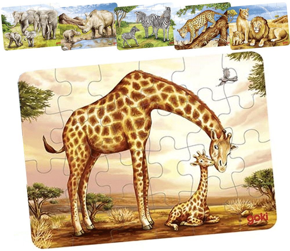 Petit puzzle en bois Animal africain 36 pièces (modèle mis au hasard)