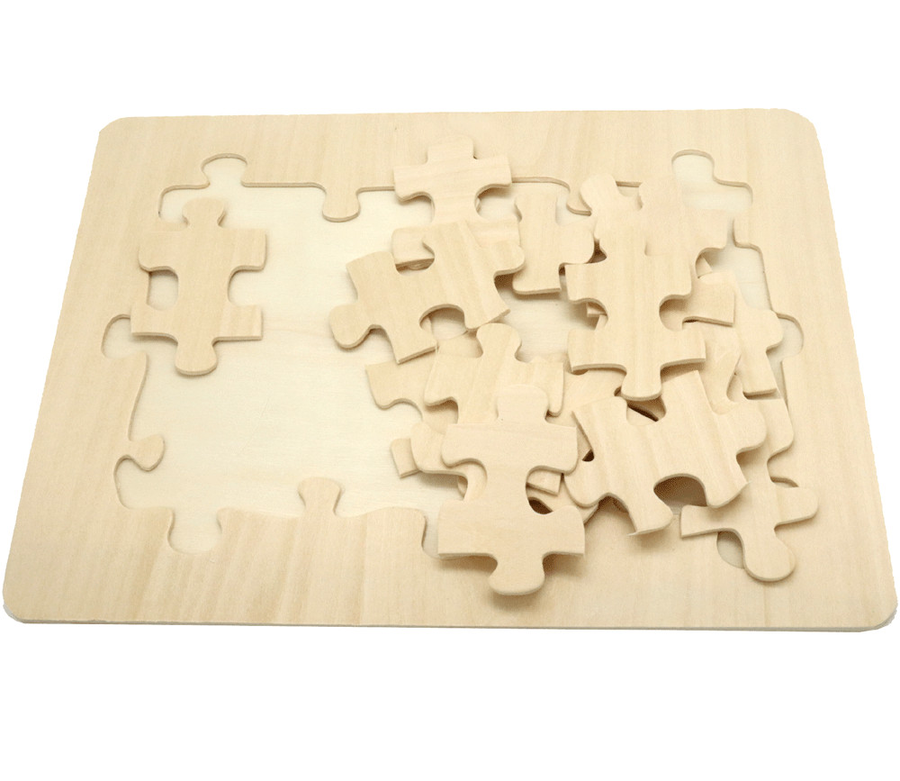 Puzzle bois neutre 15 pièces 29.3 x 21.3 x 6 cm