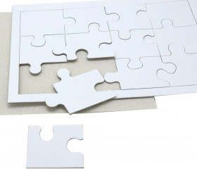 10 Puzzles carton blanc 12 pièces à personnaliser 22 x 14 cm