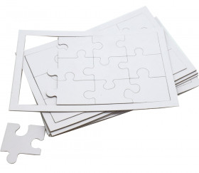 10 Puzzles carton blanc 12 pièces à personnaliser 22 x 14 cm
