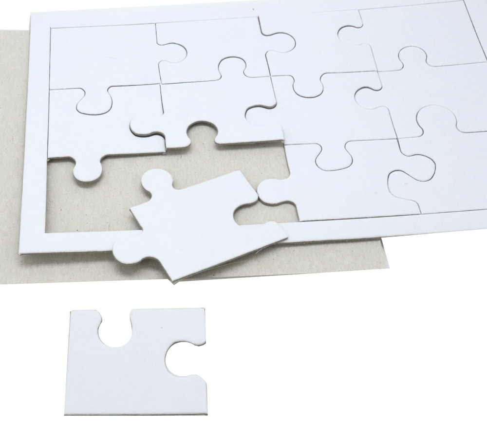 Puzzle carton blanc 12 pièces à personnaliser 22 x 14 cm loisirs créatif