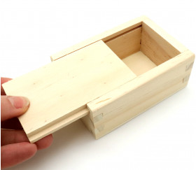 Coffret bois avec glissière 10 x 7 x 4 cm pour accessoires jeux