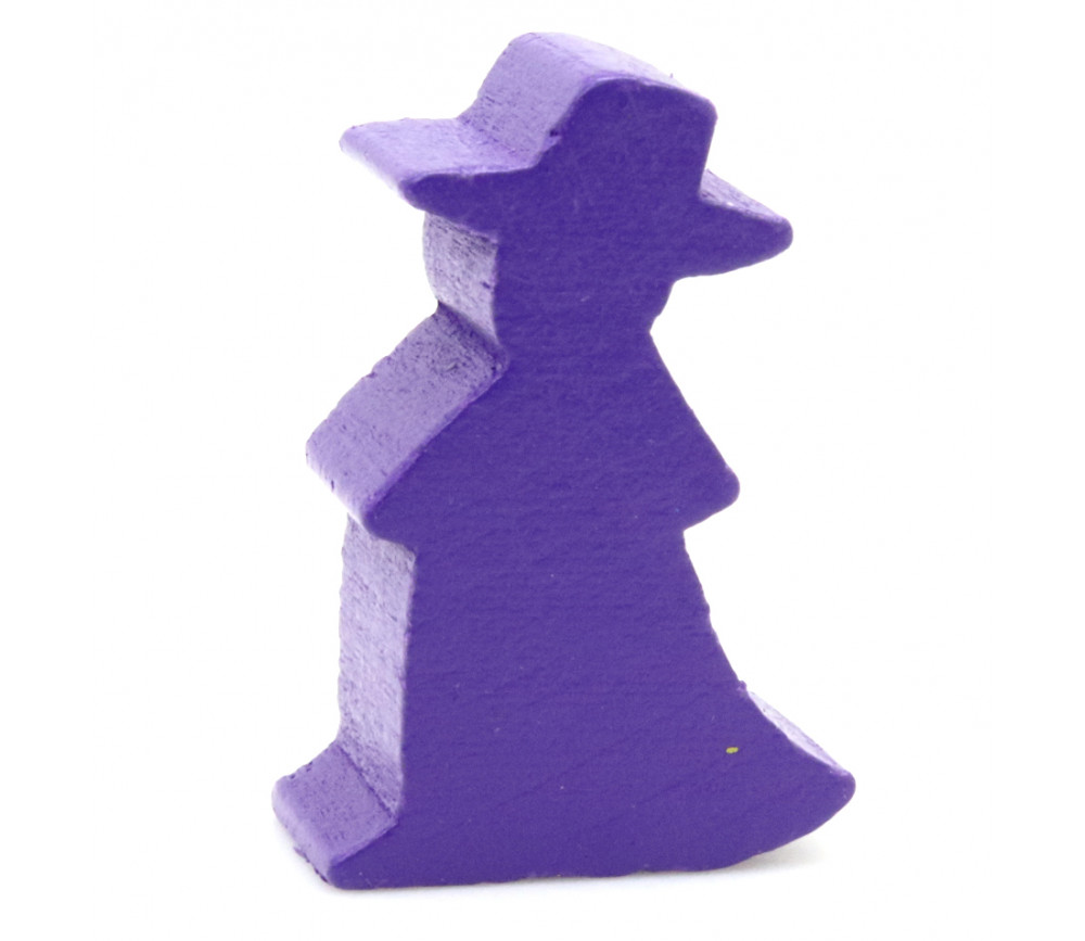 Pion en bois sorcière magicien violet 20 x 30 x 10 mm