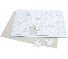 Puzzle carton blanc 54 pièces à personnaliser 24 x 16 cm