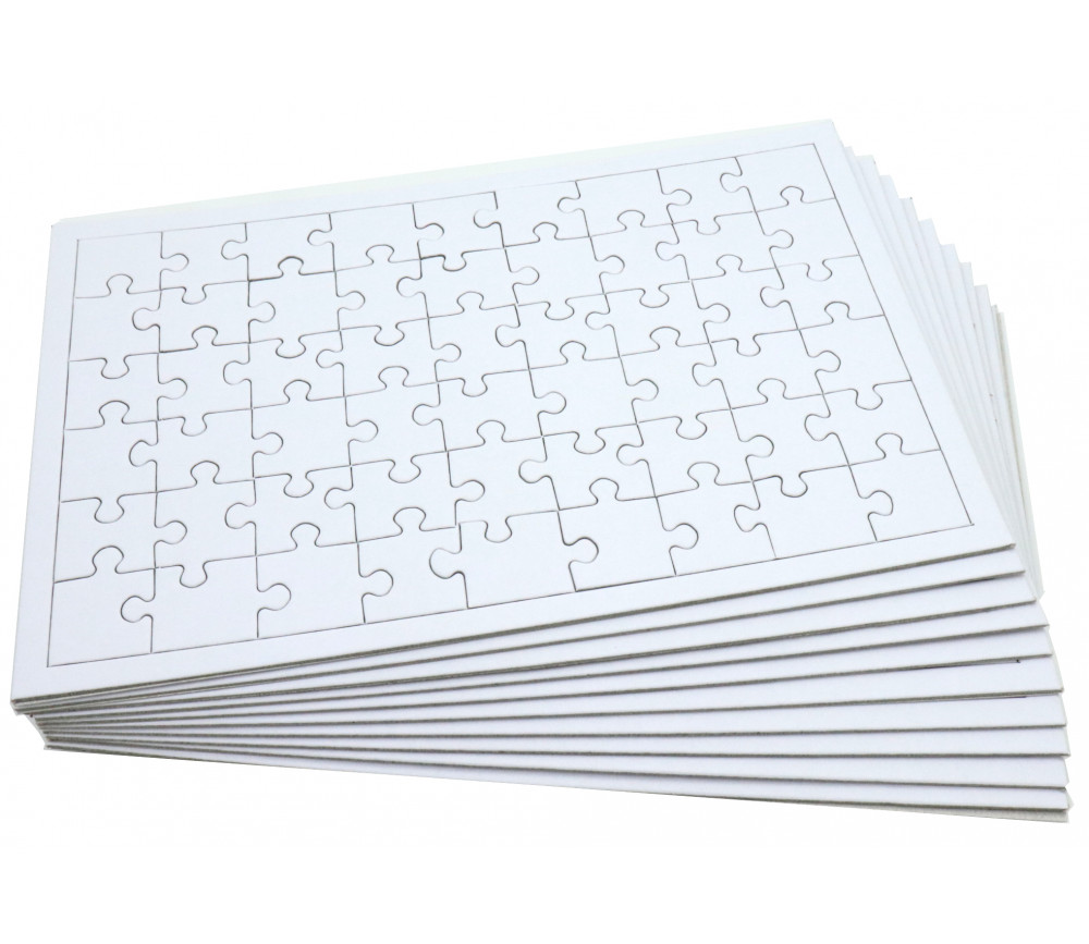 10 Puzzles carton blanc 54 pièces à personnaliser 24 x 16 cm