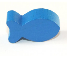 Pion poisson bleu en bois