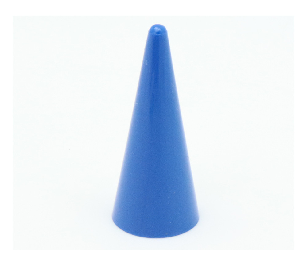 Pion cône plastique 15 x 35 mm jeu à l'unité bleu