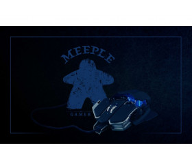 Tapis de Jeu Bureau Gaming 100 x 60 cm Meeple bleu gamer