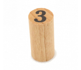 Pion numéro 3 - cylindre en bois 30 mm x 14 mm