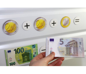 Valisette 100 pièces et billets euros magnétiques