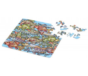 Mini puzzle 72 pièces les poissons multicolores 12.5 x 12.5 cm