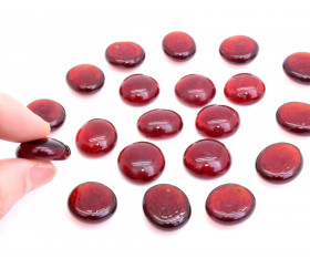 Galets gems rouges set de 20 mini pierres plates 15/25 mm