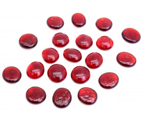 20 galets gems 15/25 mm rouge translucide - mini pierres plates