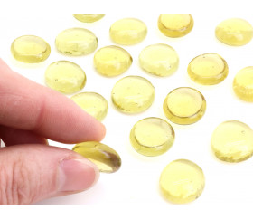 Galets gems jaunes set de 20 mini pierres plates 15/25 mm