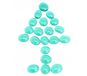 Galets gems verts set de 20 mini pierres plates 15/25 mm