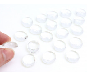 Galets gems transparents set de 20 mini pierres plates 12/18 mm