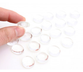 Galets gems transparents set de 20 mini pierres plates 12/18 mm