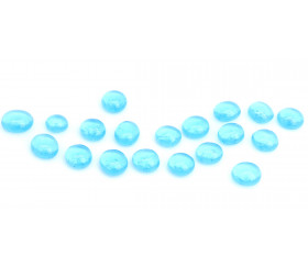 Galets gems bleus translucides set de 20 mini pierres plates 12/18 mm