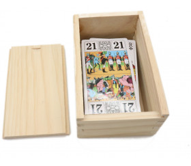 Coffret bois avec glissière pour accessoires jeux  14 x 9 x 6.2 cm