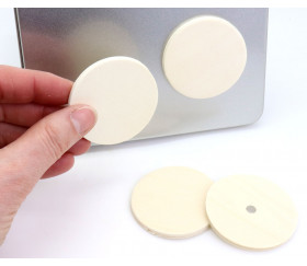 4 ronds 5 cm en bois aimantés magnets