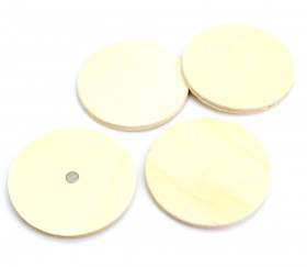 4 ronds 5 cm en bois aimantés magnets