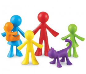 Famille : 6 personnages de jeu  multicolores environ 6 cm