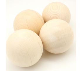 Lot de 4 boules en bois de 8 cm avec défauts