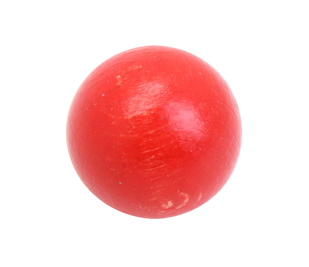 Boule 25 mm rouge bois hêtre