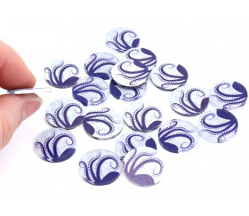20 jetons design violet/blanc 18.5 mm elder