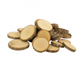 50 à 80 grosses Rondelles en bois brut avec écorce - 1 kg