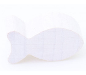 Pion poisson blanc en bois 24 x 13 mm pour jeu