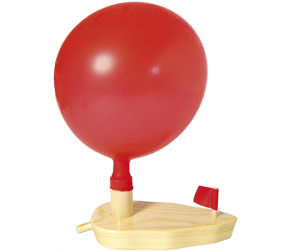 Mini Bateau A Eau En Bois Avec Ballon Gonflable A Propulsion