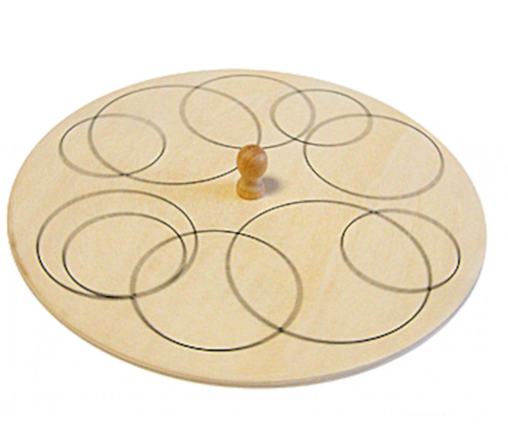 Toupie ronde en bois avec motif mandala ronds à personnaliser diamètre 13 cm