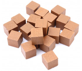 20 Cubes en bois 0.8 cm marron clair 8x8x8 mm