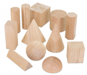 12 pièces géométriques en bois naturel