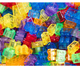 1000 briques de construction multicolores translucides