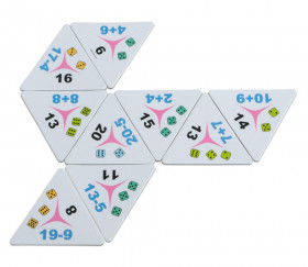 Tri-dominos de 1 à 20 addition soustraction chiffres et points.