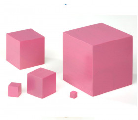 Tour Rose Montessori - 10 cubes en bois