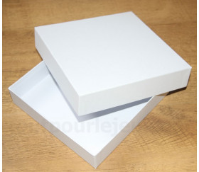 Boite jeu carré blanche à personnaliser vide rigide avec couvercle