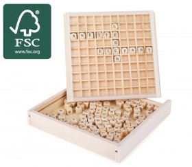 Jeu de cubes lettres en bois 145 pièces - jeu de mots certifié FSC