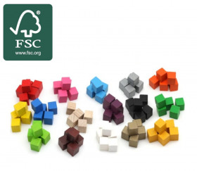 20 Cubes en bois certifié FSC 1 cm. 10 x 10 x 10 mm