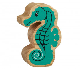 6 animaux de la mer en bois colorés hippocampe