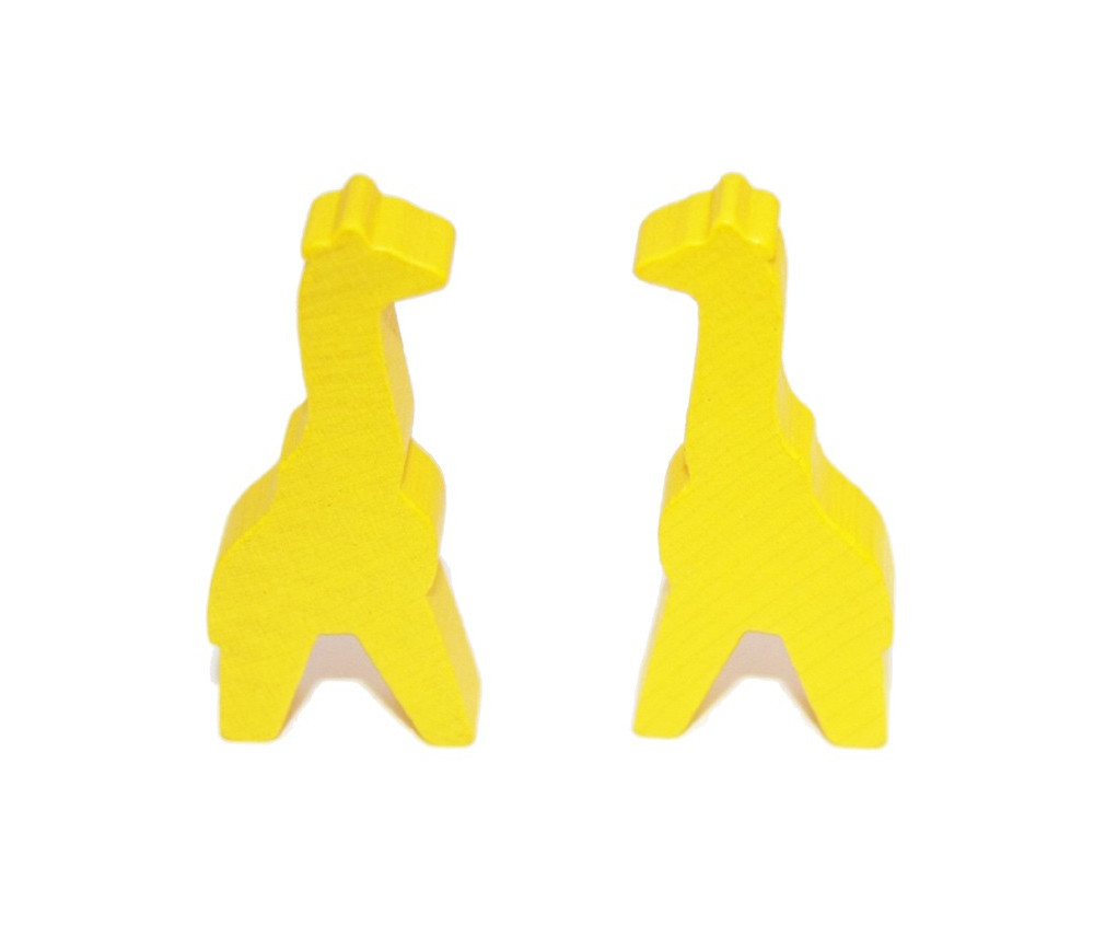 Pion girafe jaune en bois