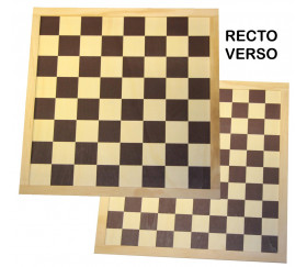 Plateau en bois réversible échecs et dames de 40 cm avec léger défaut
