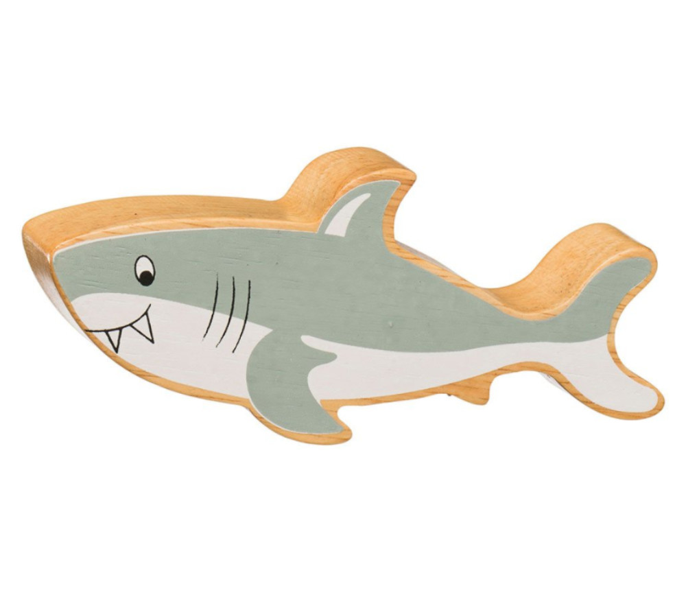 Requin gris en bois grande taille 56 x 136 x 25 mm
